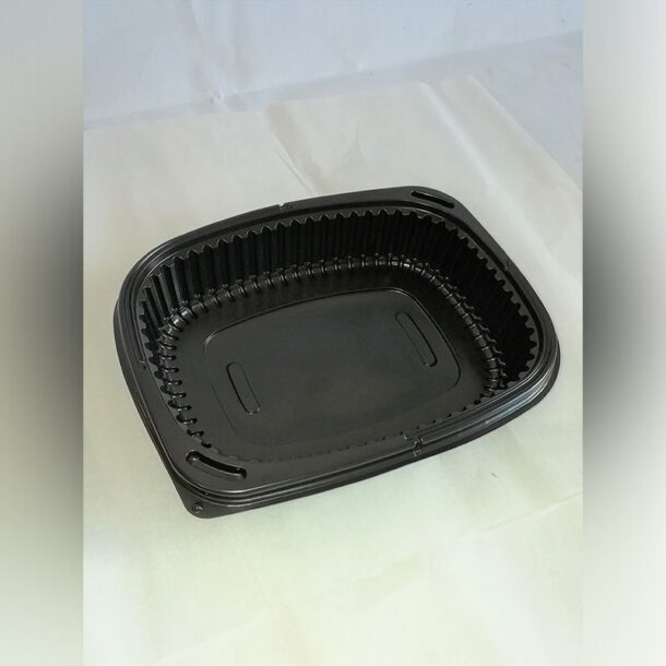 24oz Black 1 Compartment Microwaveable Container