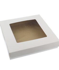 White tart box with window 9x9x2inch