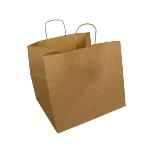 BROWN WIDE CARRIER BAG 32 X 22 X 27CM