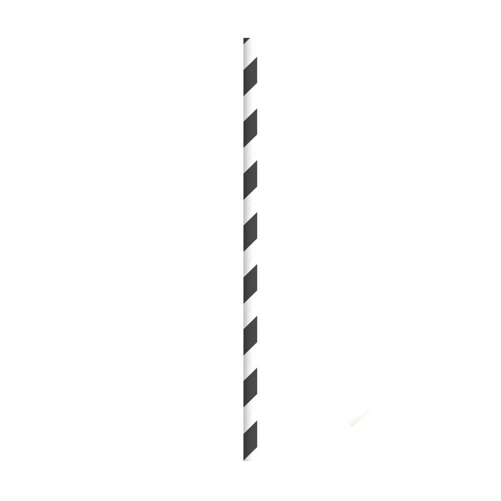 black stripe compostable smoothie straws