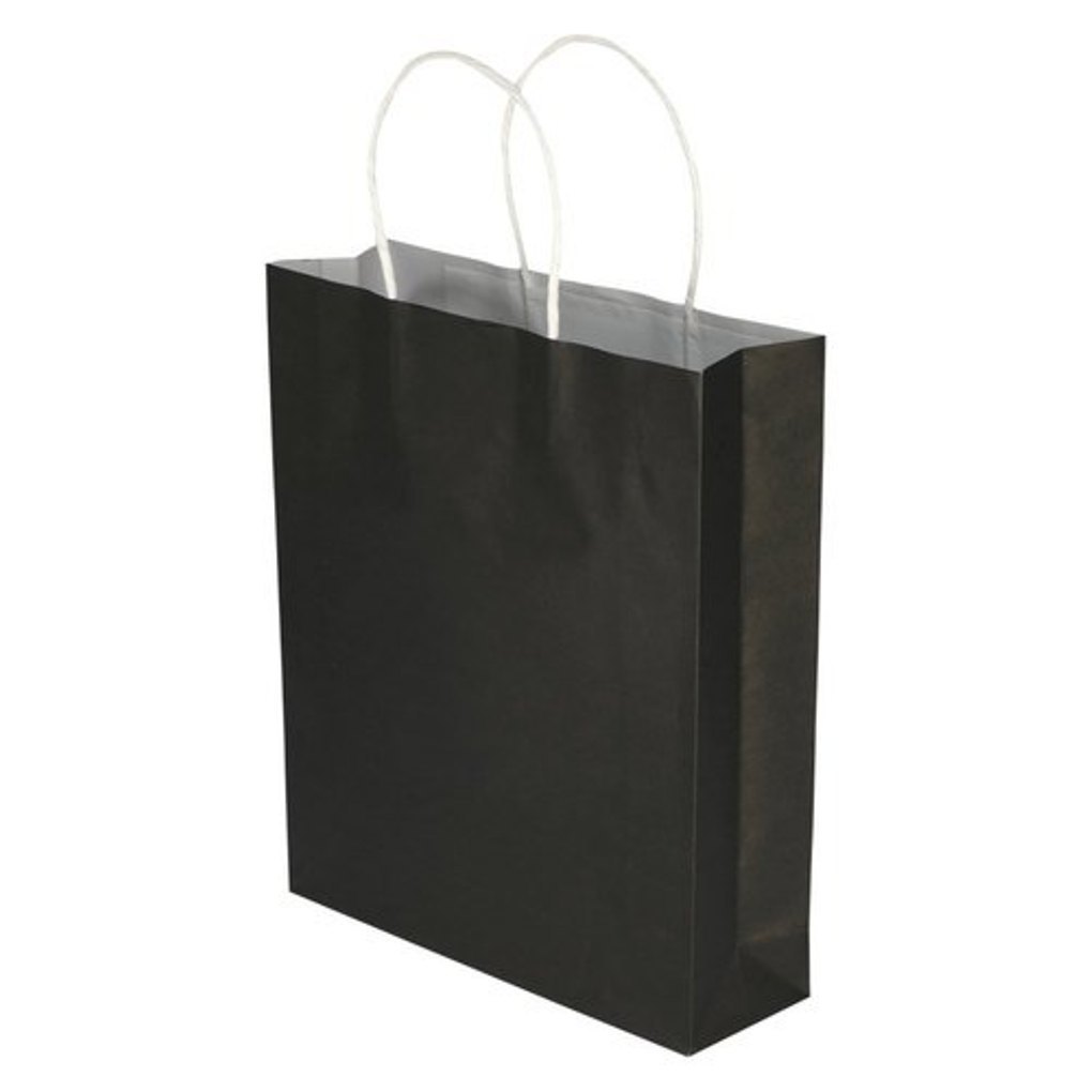 Black Paper Carrier Bag 25x12x31cm - Robert McCabe Packaging