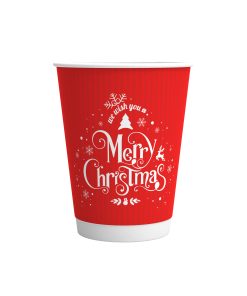 12OZ CHRISTMAS RED SANTA COFFEE CUP X 500