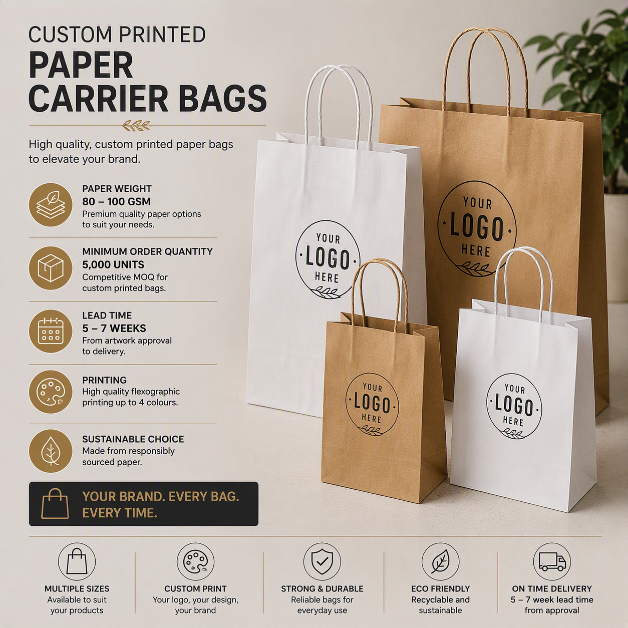 Branded paper Carrier Bag